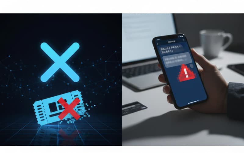 X(Twitter) チケット譲渡「先送り詐欺」手口と安全対策:完全ガイド